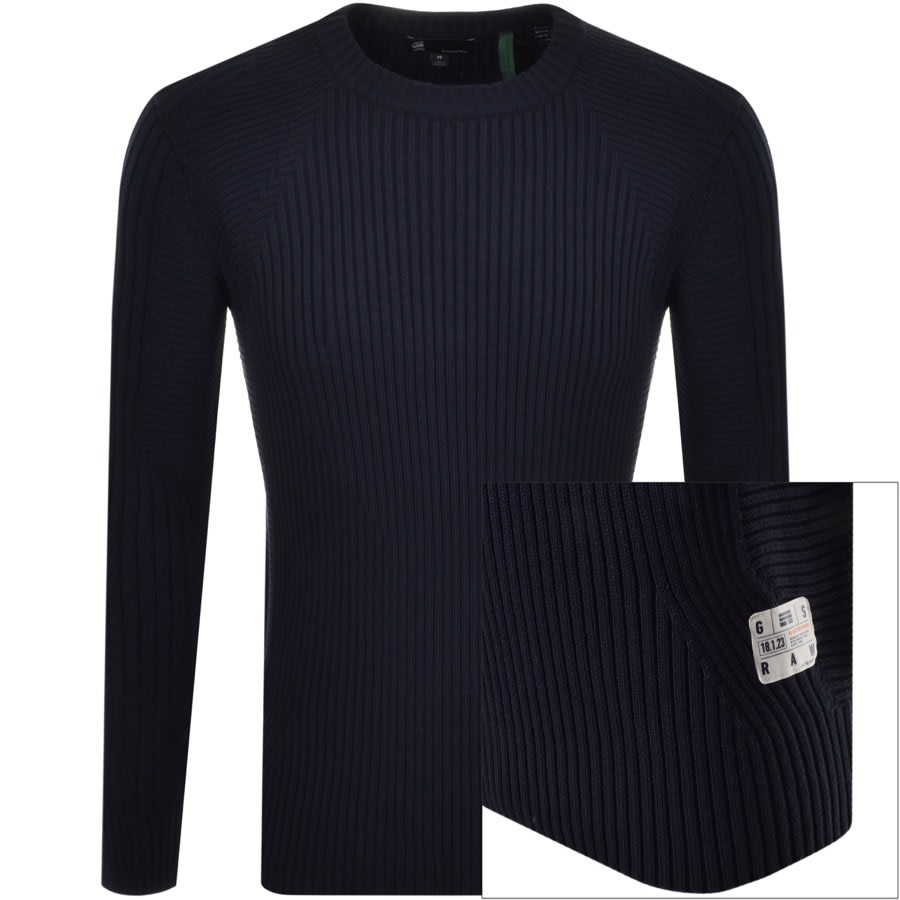 Alternative Image for ProductG Star Raw 3D Biker Crew Knit Jumper Blue1